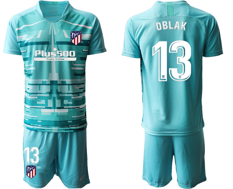 Men 2020-2021 club Atletico Madrid blue goalkeeper #13 Soccer Jerseys1
